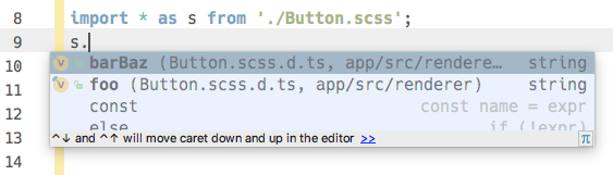 <abbr>CSS</abbr> Modules class names autocomplete in the editor